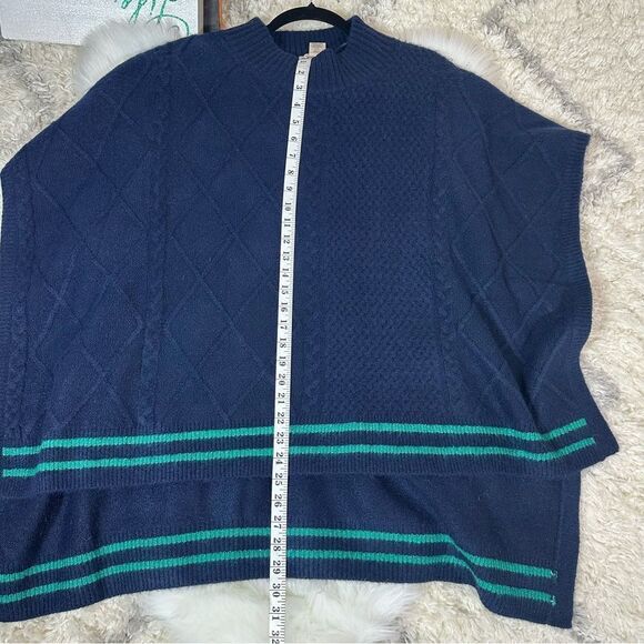 FREE PEOPLE Navy Blue Poncho Sweater - Picture 6 of 9
